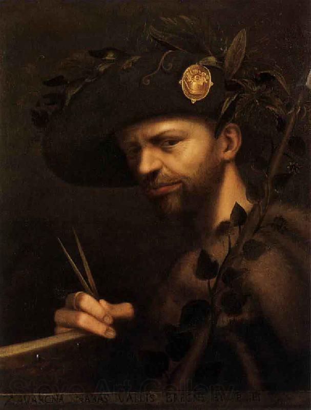 Giovanni Paolo Lomazzo self portrait as Abbot of the Accademia della Val di Blenio Norge oil painting art